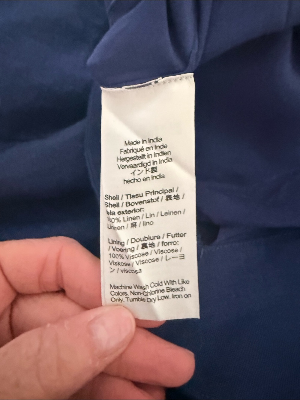 J. Crew Navy Blue Button-Front Linen Mini Dress - Picture 4 of 5